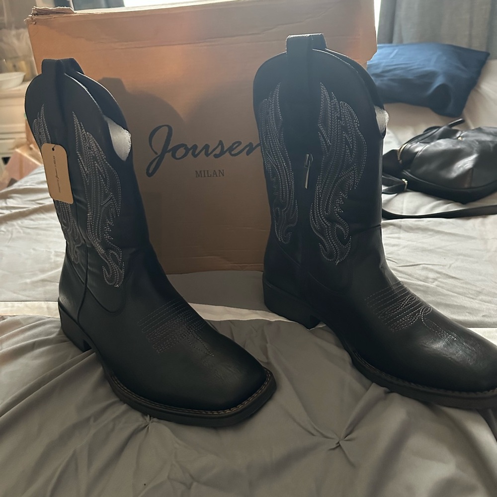 Jousen Milan Men's Black Western Cowboy Boots